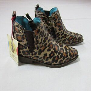 Ariat LIl' Stompers Toddler 5 Lucy Dixon Zip Ankle Boots - Tan Leopard